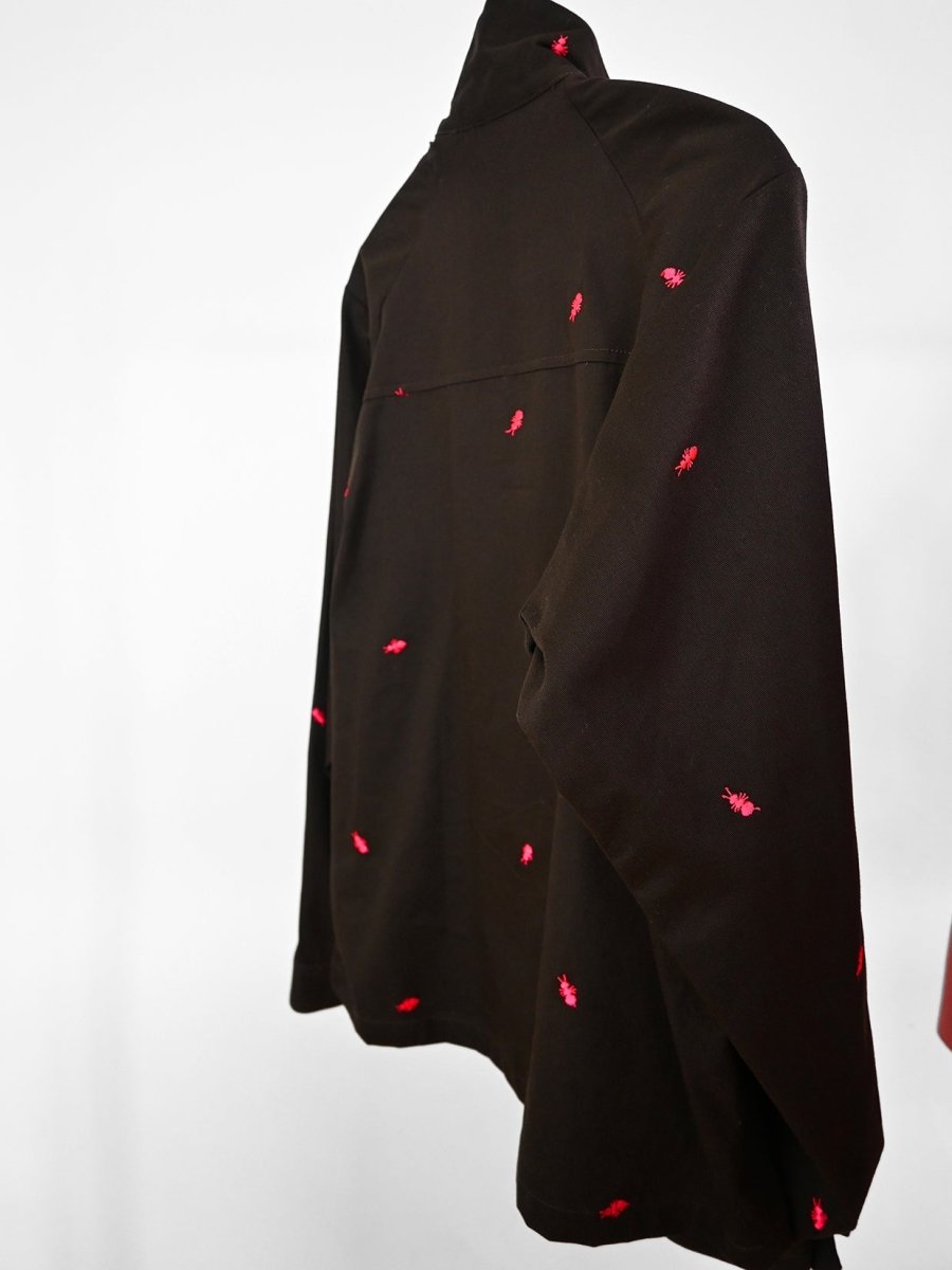 "Ants All Over" Embroidered Jacket - Chocolate/Magenta (ONE-OFF)